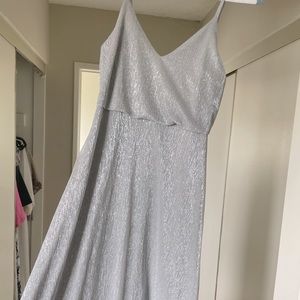 Long silver shimmer dress